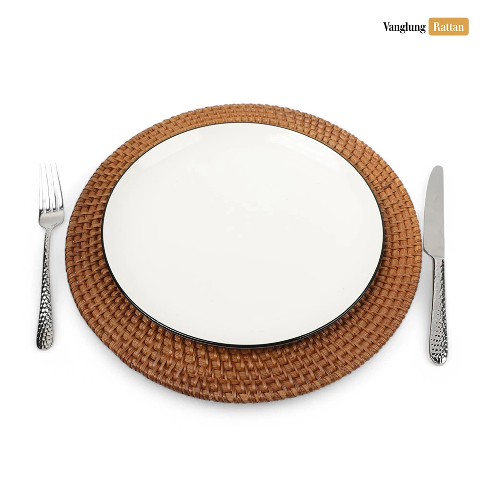 Rattan Export Marrón oscuro artesanía fibra natural ratán bajoplato decorativo - REX-UP012001