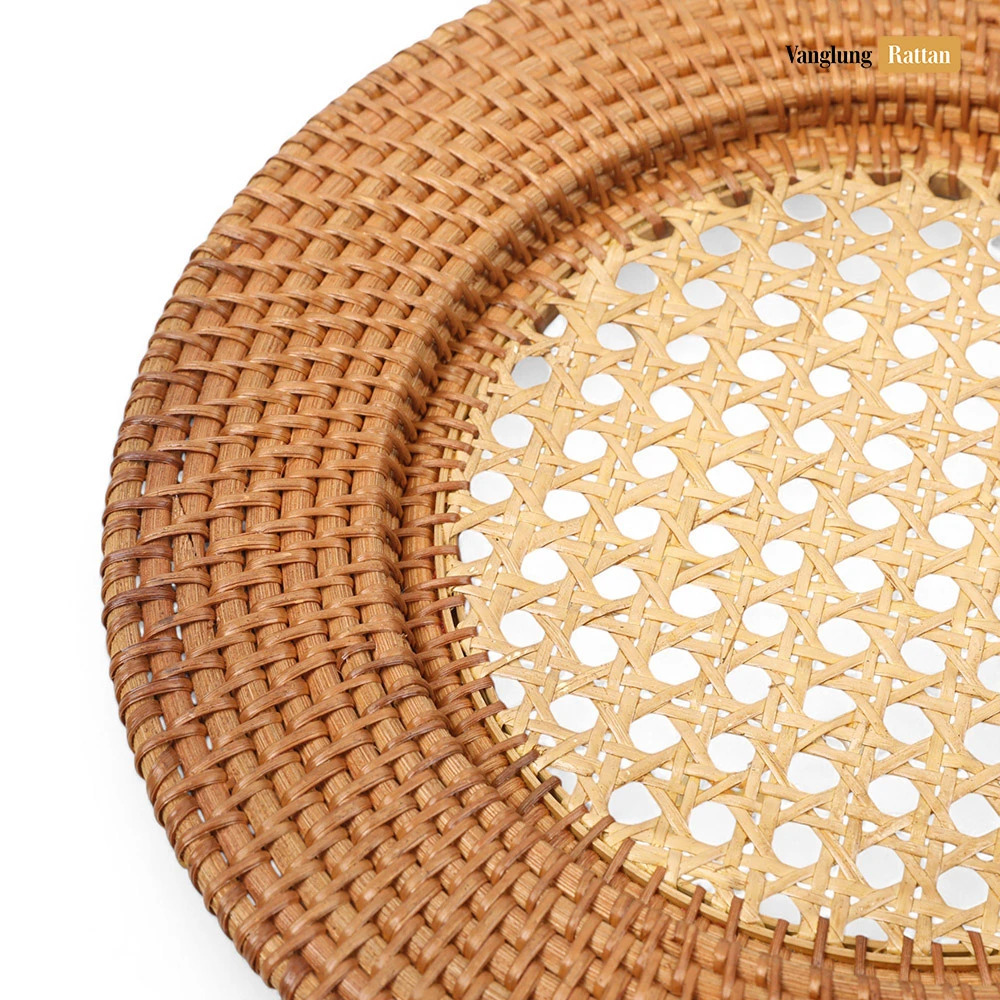 Rattan Export Marrón oscuro artesanía fibra natural ratán bajoplato decorativo - REX-UP012001