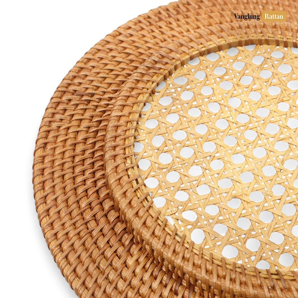 Rattan Export Marrón oscuro artesanía fibra natural ratán bajoplato decorativo - REX-UP012001