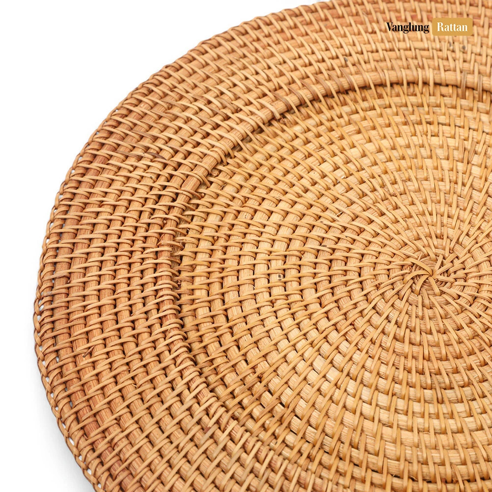 Rattan Export Braun Handarbeit Naturfaser Rattan Dekor-Unterteller - REX-UP011002