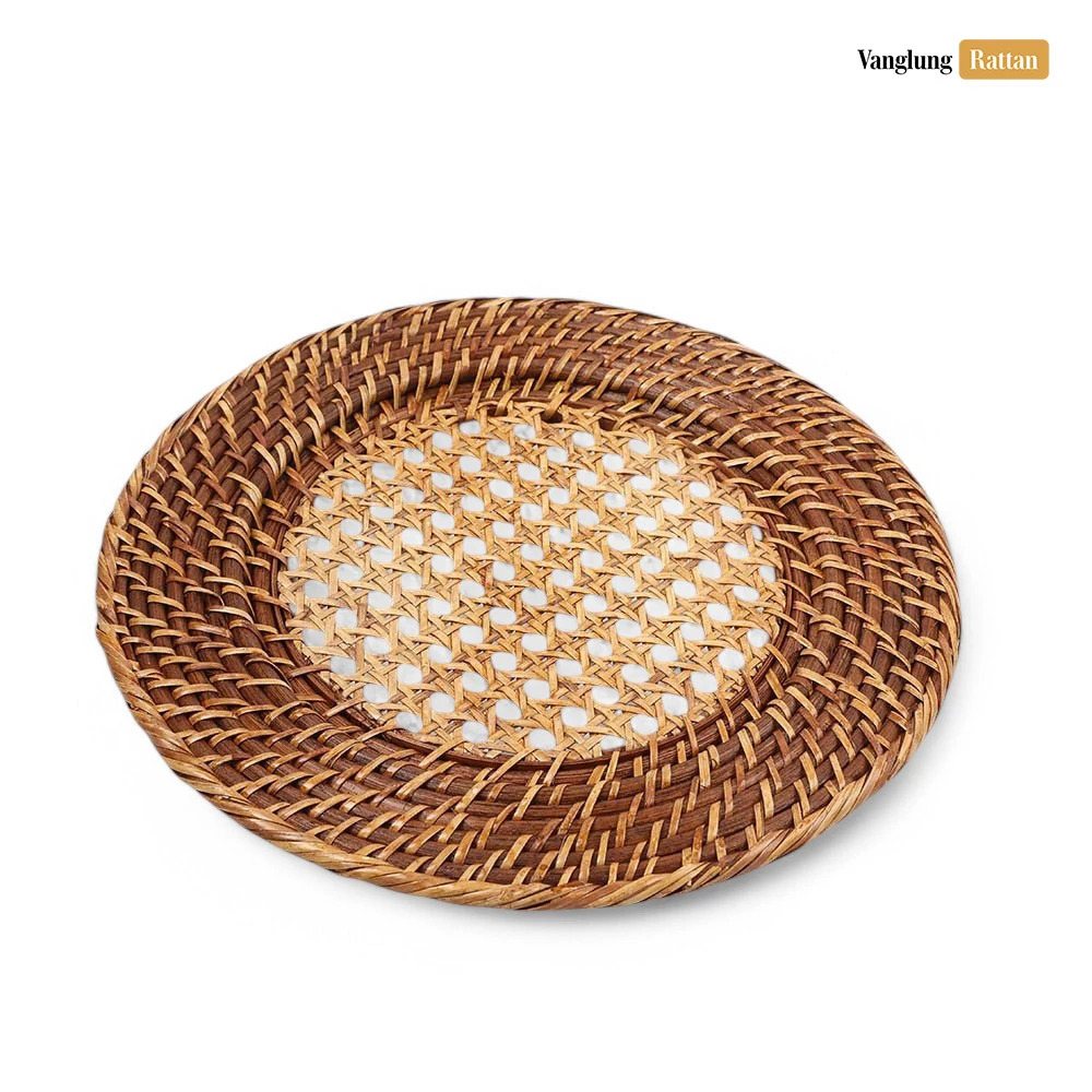 Rattan Export Dark Brown Cane Mesh Full Rattan Charger Underplate - REX-UP021025