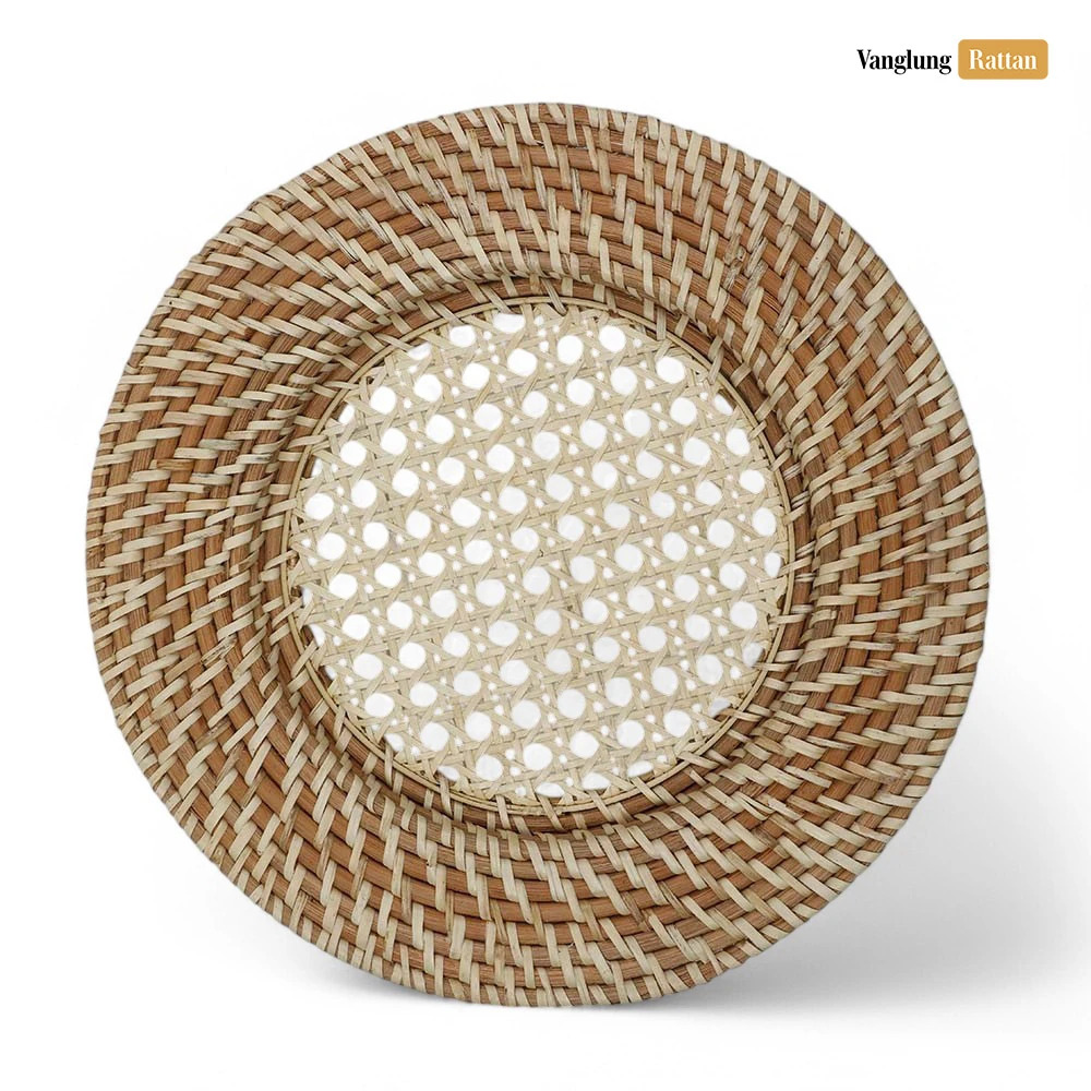 Rattan Export Natural Handicraft Full Rattan Charger Underplate - REX-UP021011