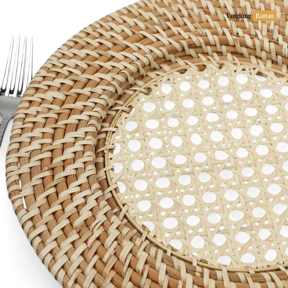 Rattan Export Natural Handicraft Full Rattan Charger Underplate - REX-UP021011