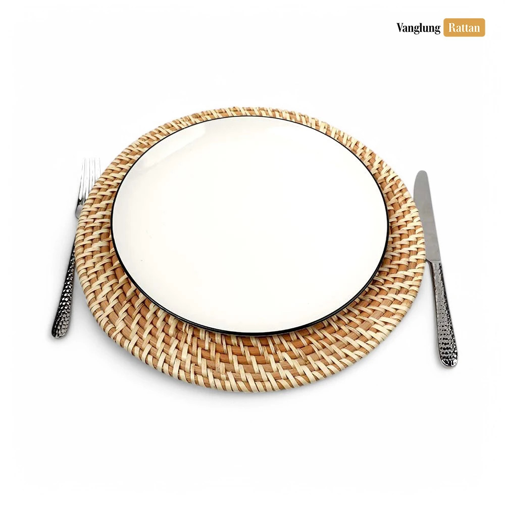 Rattan Export Natural Handicraft Full Rattan Charger Underplate - REX-UP021011