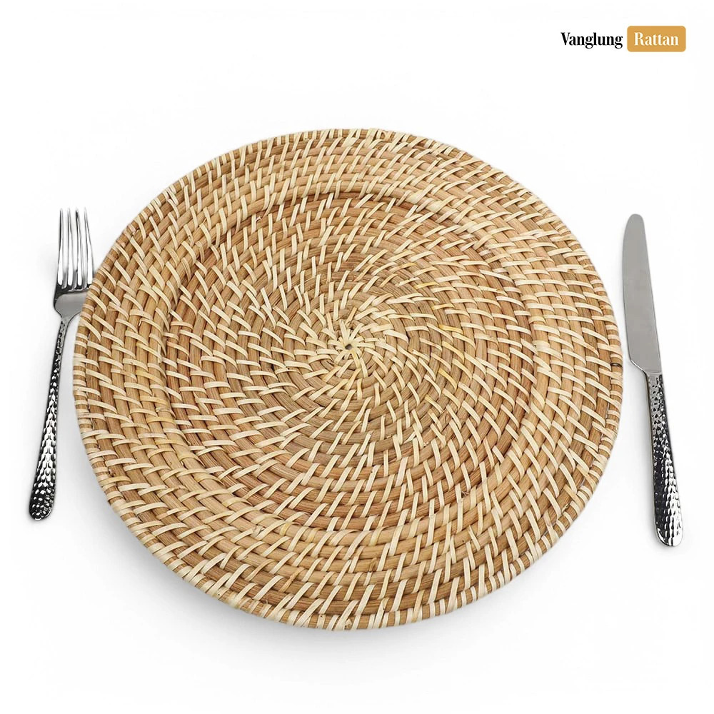 Rattan Export Natural tejido a mano ratán completo bajoplato decorativo - REX-UP021044