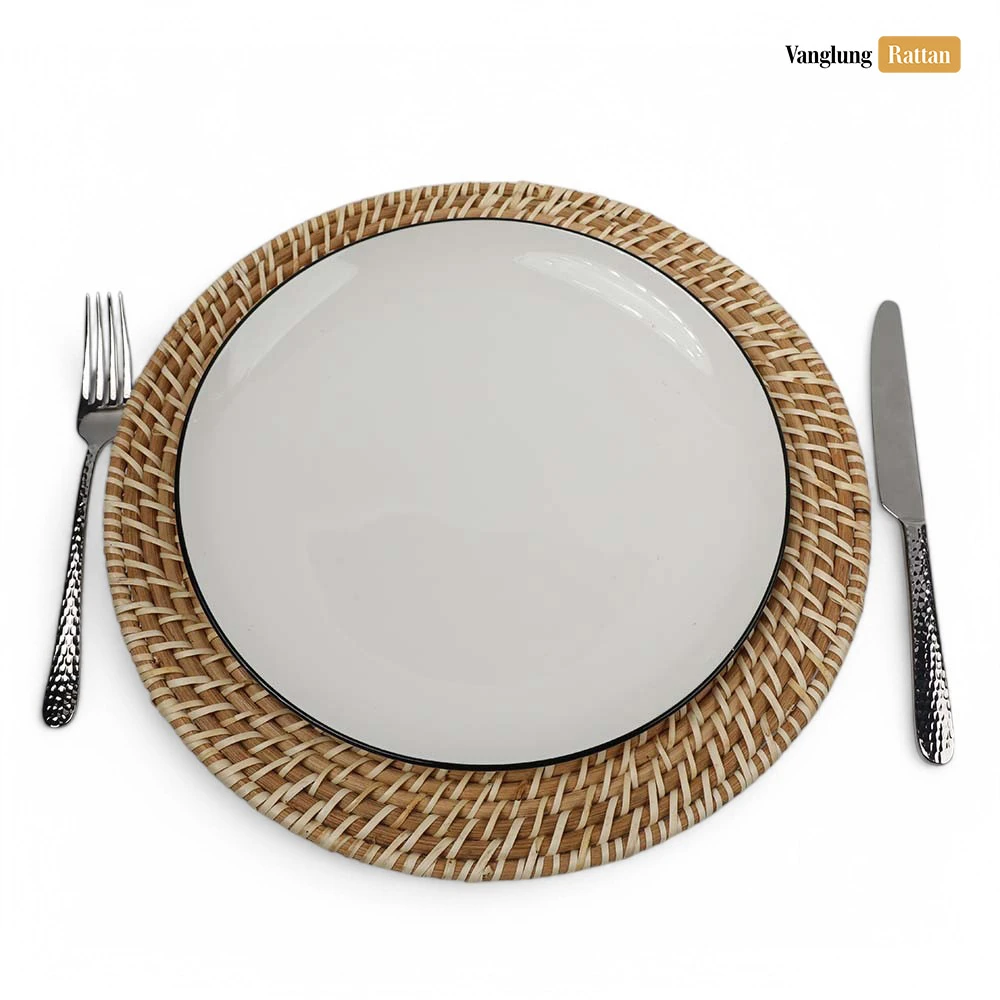 Rattan Export Natural tejido a mano ratán completo bajoplato decorativo - REX-UP021044