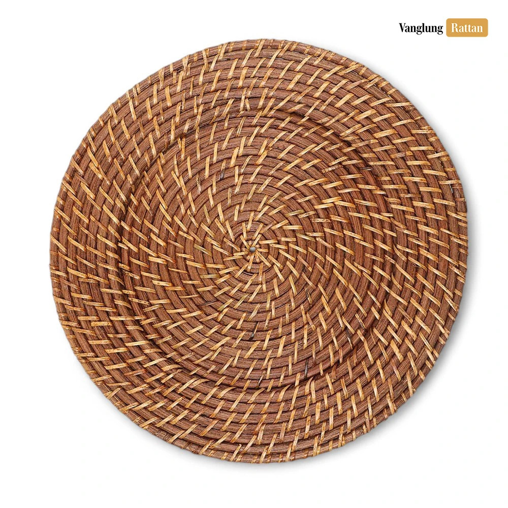 Rattan Export Natural Brown Round Full Rattan Charger Underplate - REX-UP021024