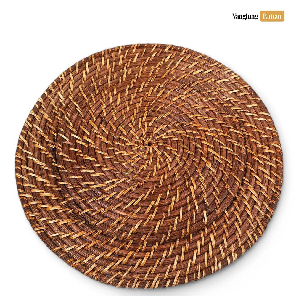 Rattan Export Natural Brown Round Full Rattan Charger Underplate - REX-UP021024