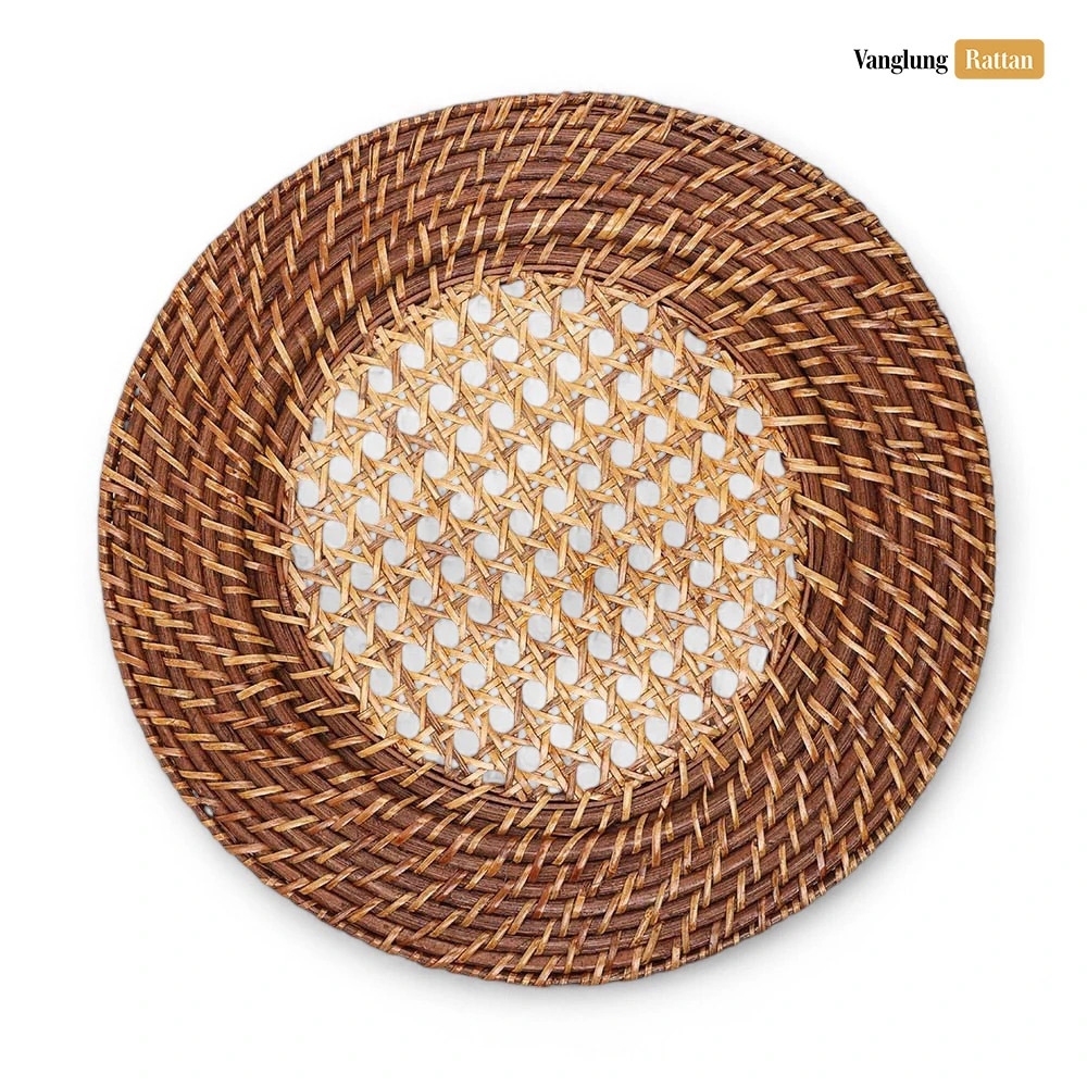 Rattan Export Dark Brown Cane Mesh Full Rattan Charger Underplate - REX-UP021015