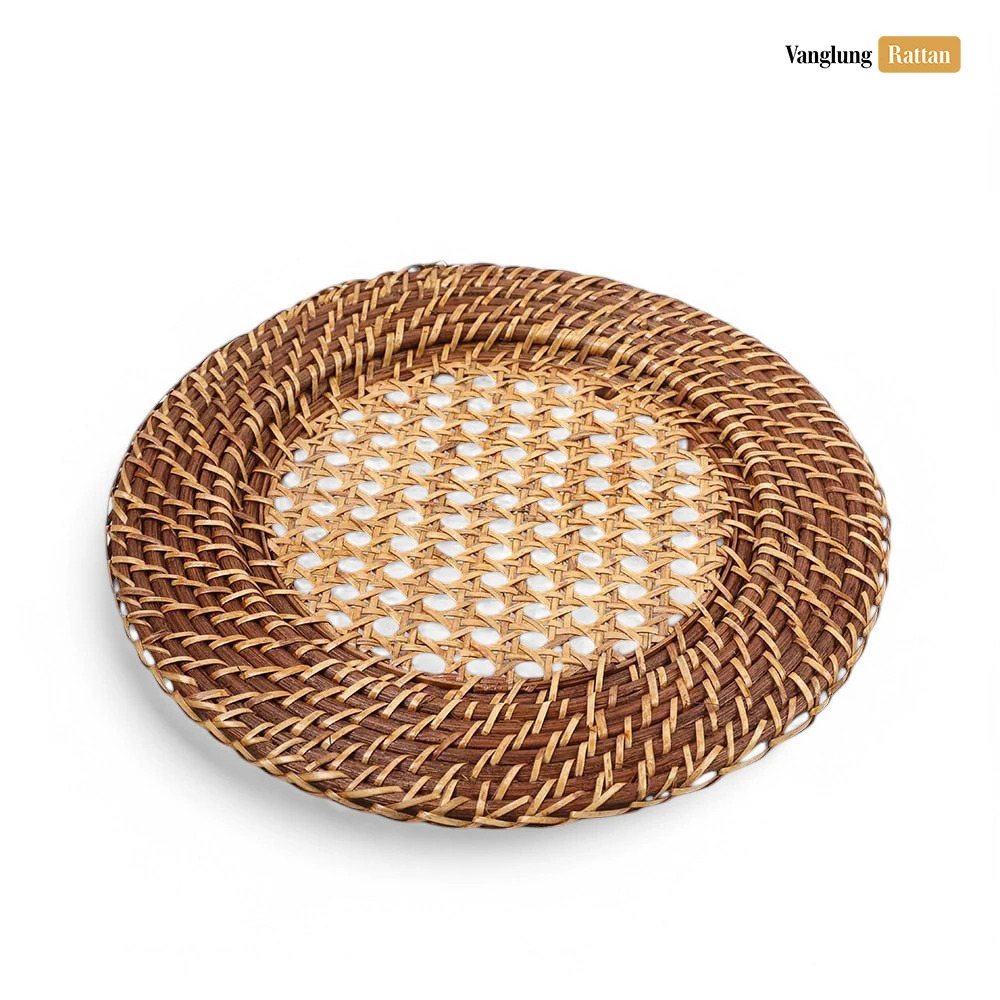 Rattan Export Dark Brown Cane Mesh Full Rattan Charger Underplate - REX-UP021005