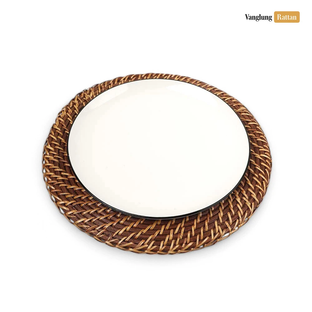 Rattan Export Dark Brown Cane Mesh Full Rattan Charger Underplate - REX-UP021005