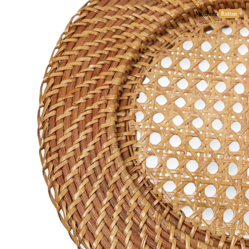 Rattan Export Golden braun Rattangeflecht Vollrattan Dekor-Unterteller - REX-UP021001