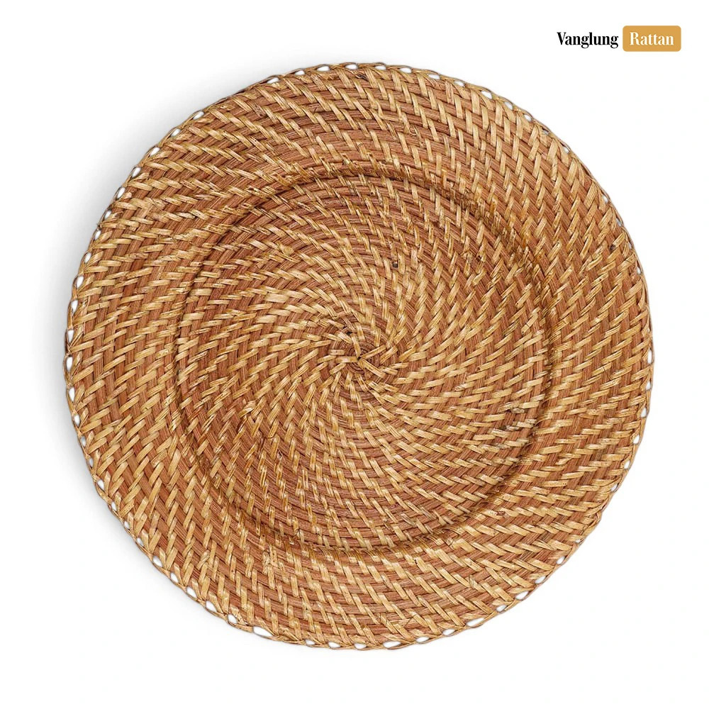 Rattan Export Golden Brown Round Full Rattan Charger Underplate - REX-UP021002