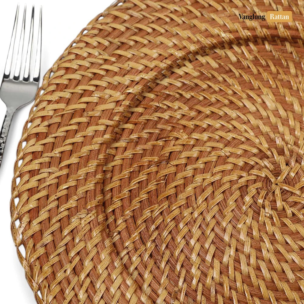 Rattan Export Golden Brown Round Full Rattan Charger Underplate - REX-UP021002