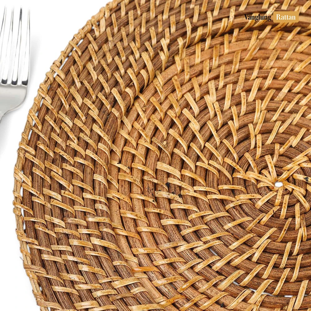 Rattan Export Umweltfreundlich braun rund Vollrattan Dekor-Unterteller - REX-UP021014
