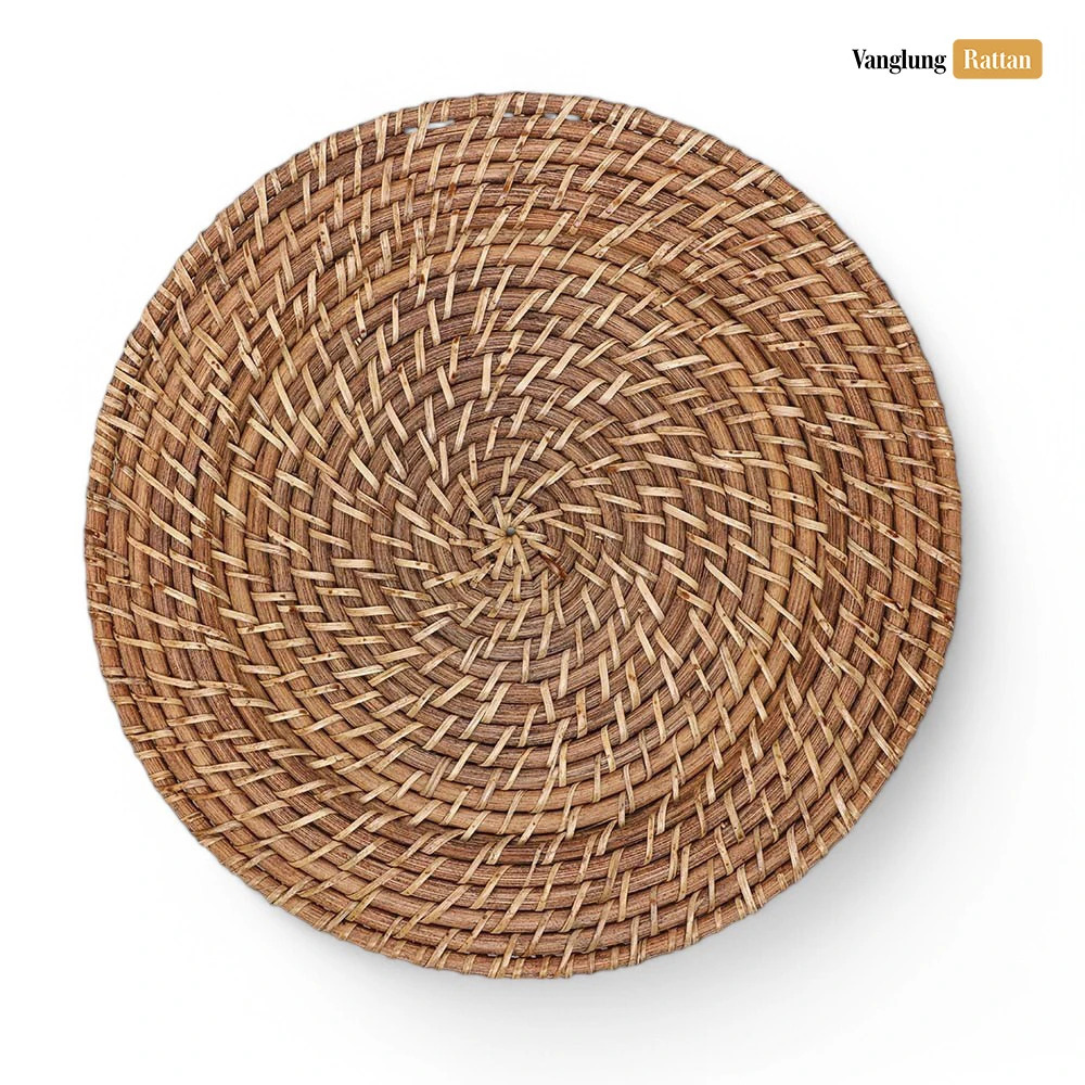 Rattan Export Natural Brown Round Full Rattan Charger Underplate - REX-UP021004