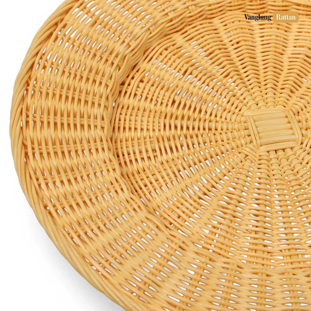 Rattan Export Honey Brown High Quality Round Core Rattan Charger Underplate - REX-UP032001