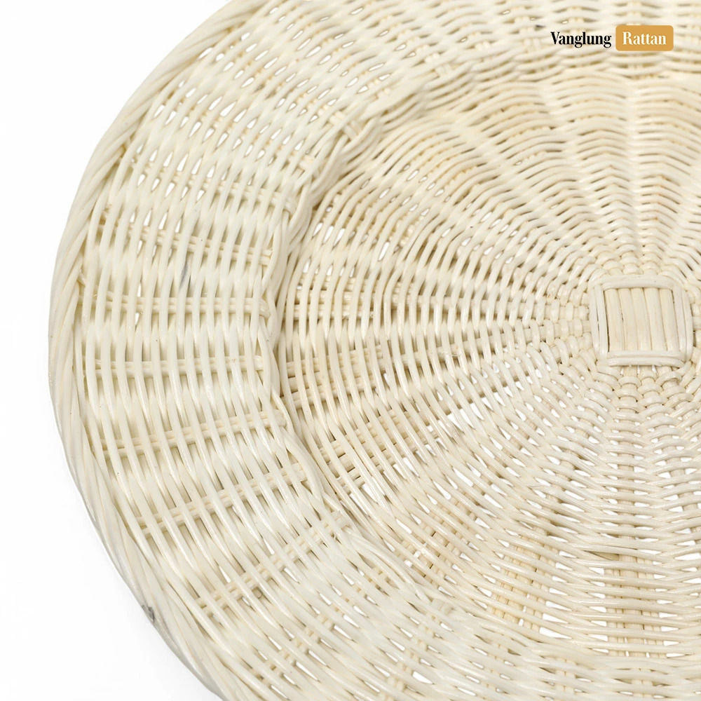 Rattan Export Natural White High Quality Round Shape Core Rattan Charger Underplate - REX-UP032002