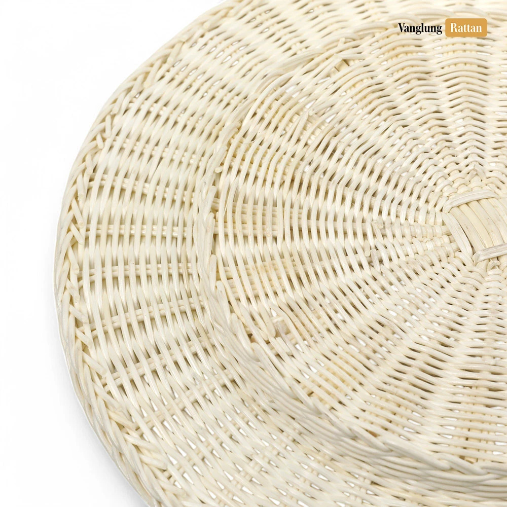 Rattan Export Natural White High Quality Round Shape Core Rattan Charger Underplate - REX-UP032002