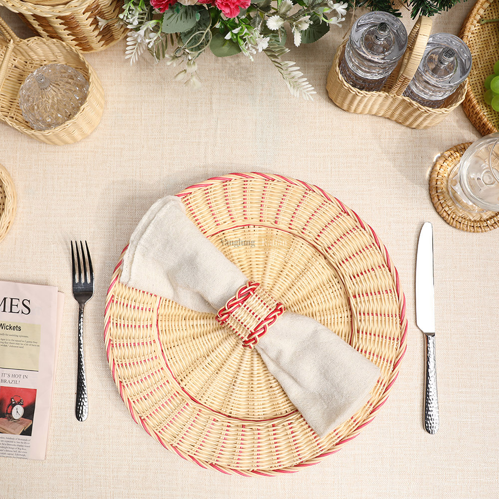 Rattan Export Natural High Quality Round Core Rattan Charger Underplate - REX-UP031001