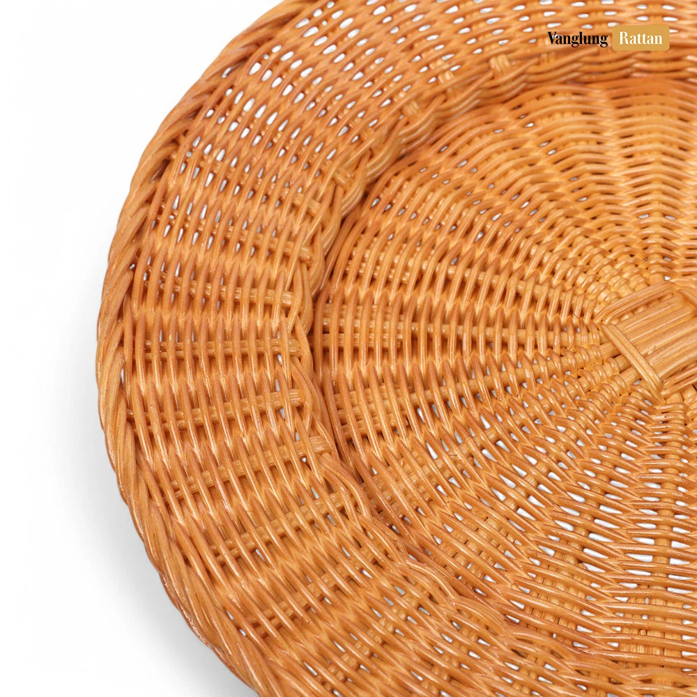 Rattan Export Brown High Quality Round Core Rattan Charger Underplate - REX-UP033001