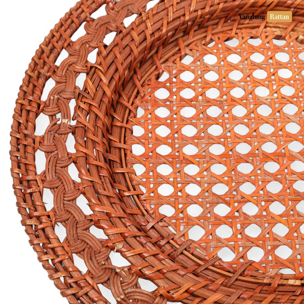 Rattan Export Dark Brown Creative Cane Mesh Bamboo Rattan Charger Underplate - REX-UP051051