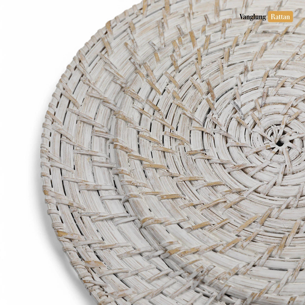 Rattan Export Whitewash Handicraft Bamboo Rattan Charger Underplate - REX-UP051112