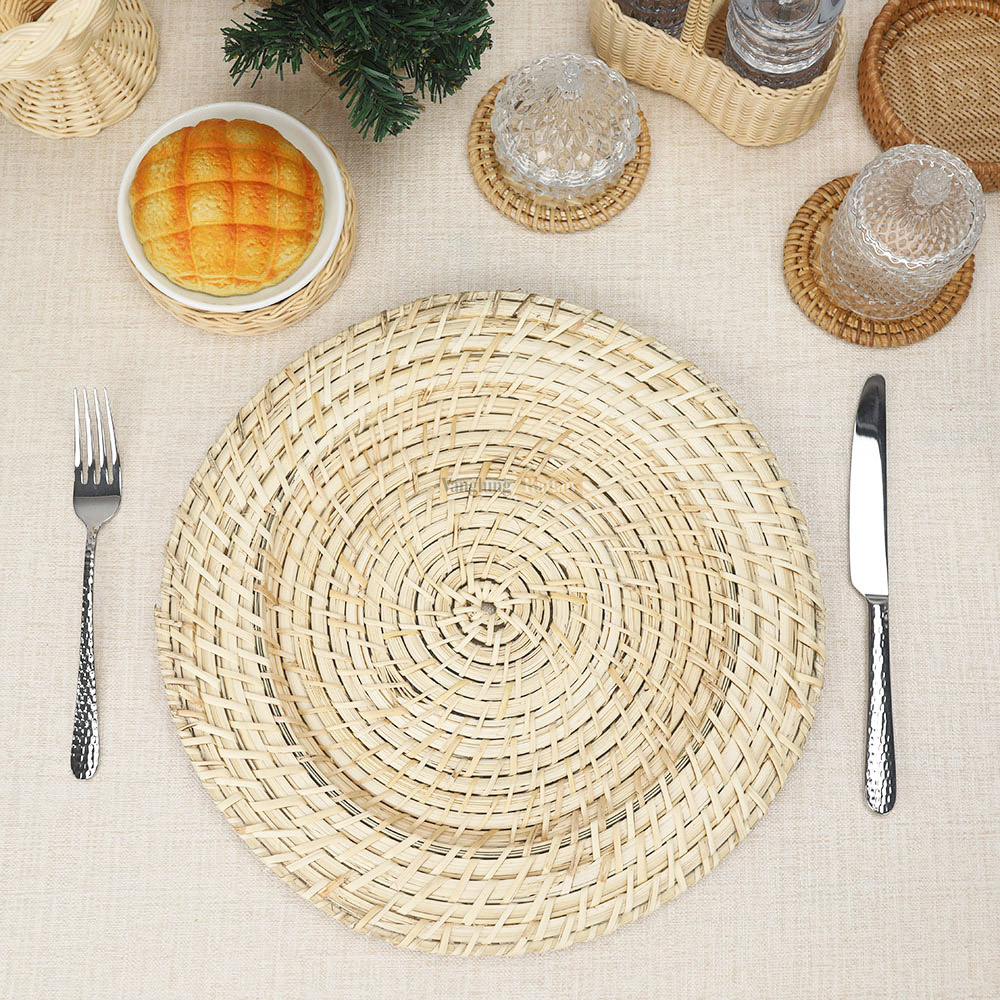 Rattan Export Natural Handicraft Bamboo Rattan Charger Underplate - REX-UP051102