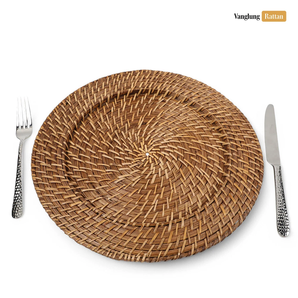 Rattan Export Brown Bamboo Rattan Charger Underplate - REX-UP051092