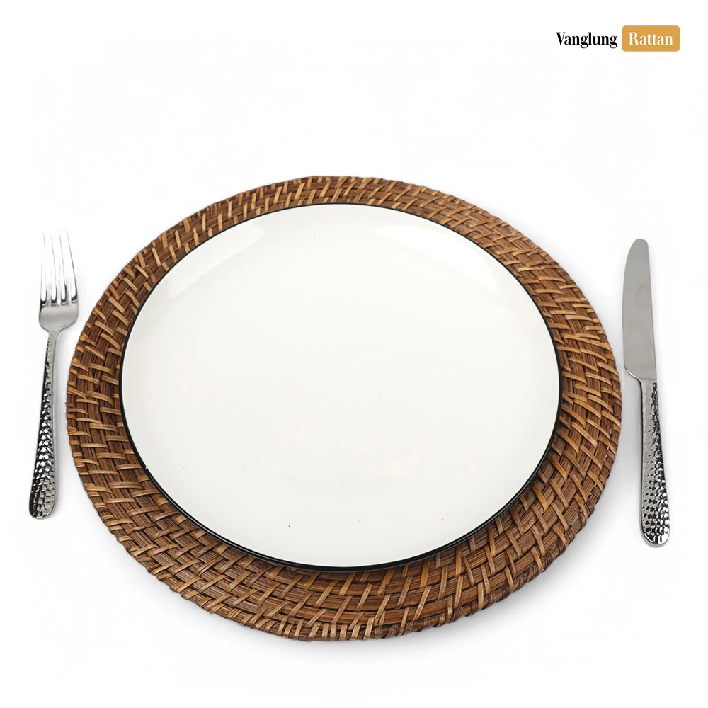 Rattan Export Brown Bamboo Rattan Charger Underplate - REX-UP051092