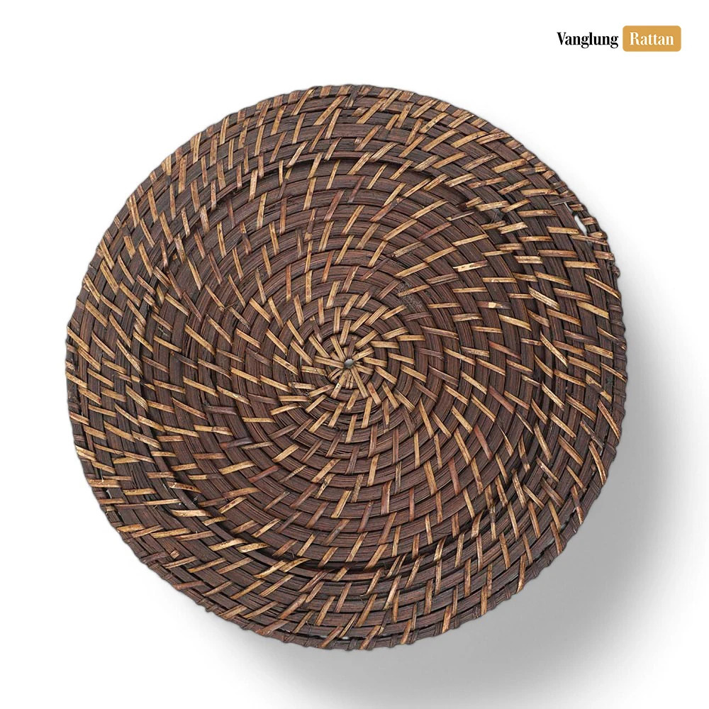 Rattan Export Dark Brown Handicraft Bamboo Rattan Charger Underplate - REX-UP051082