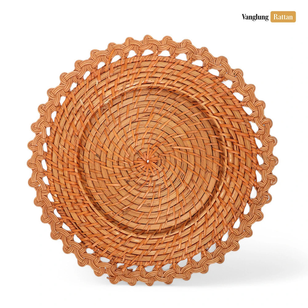Rattan Export Creative Flower Shape Bamboo Rattan Charger Underplate - REX-UP051052