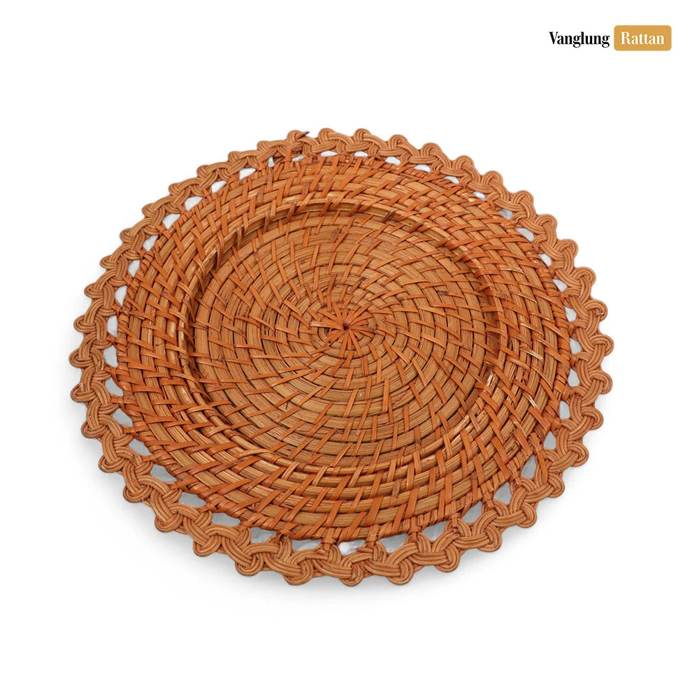 Rattan Export Creative Flower Shape Bamboo Rattan Charger Underplate - REX-UP051052