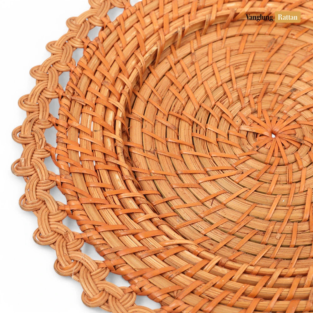 Rattan Export Creative Flower Shape Bamboo Rattan Charger Underplate - REX-UP051052