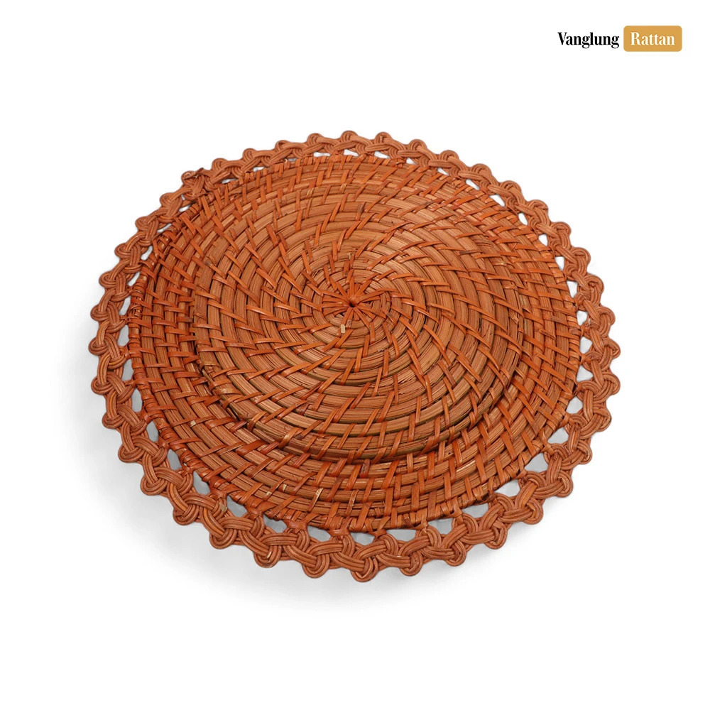 Rattan Export Creative Flower Shape Bamboo Rattan Charger Underplate - REX-UP051052