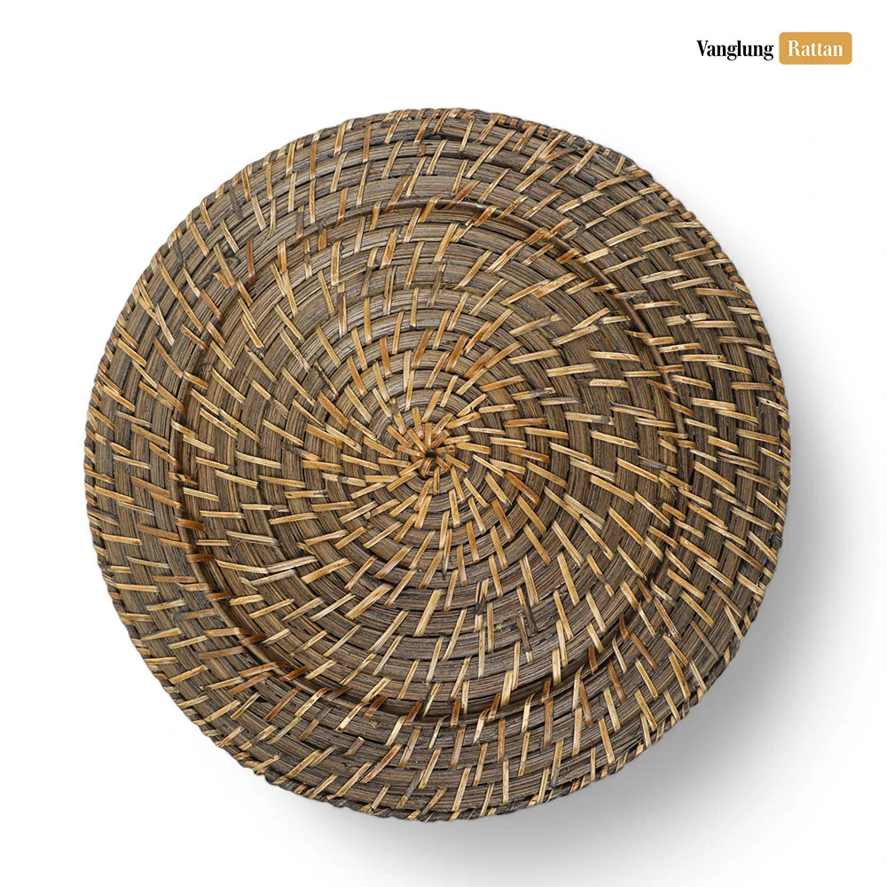 Rattan Export Round Handicraft Bamboo Rattan Charger Underplate - REX-UP051042