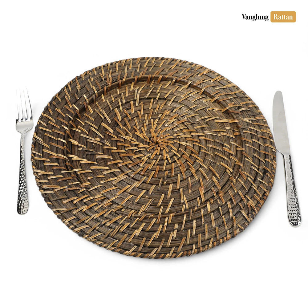 Rattan Export Round Handicraft Bamboo Rattan Charger Underplate - REX-UP051042