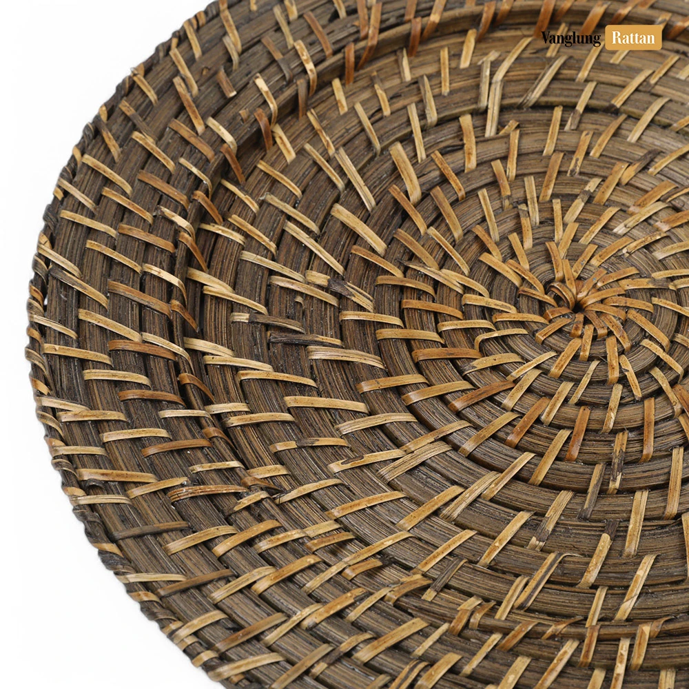 Rattan Export Round Handicraft Bamboo Rattan Charger Underplate - REX-UP051042