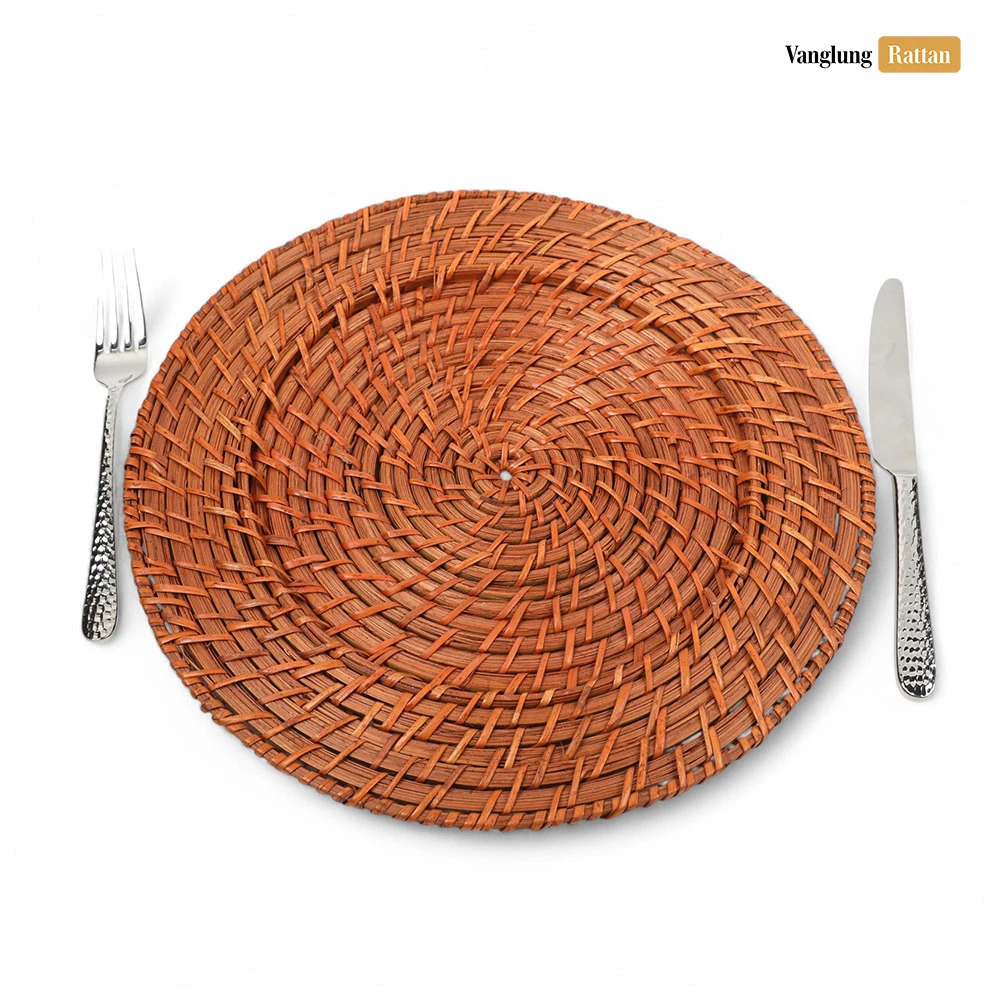Rattan Export Round Handicraft Bamboo Rattan Charger Underplate - REX-UP051032