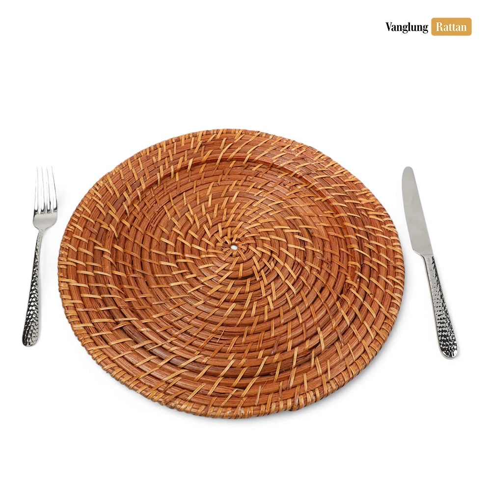 Rattan Export High Quality Round Bamboo Rattan Charger Underplate - REX-UP051022