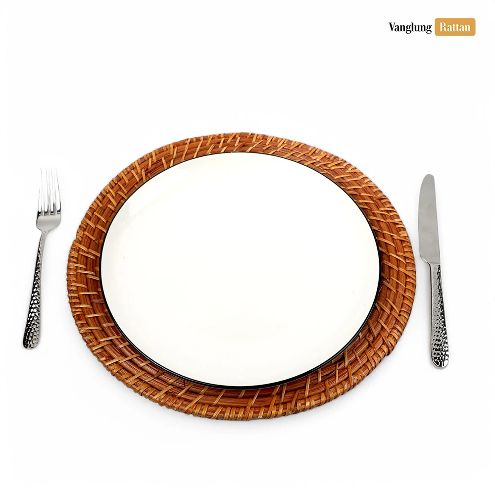 Rattan Export High Quality Round Bamboo Rattan Charger Underplate - REX-UP051022