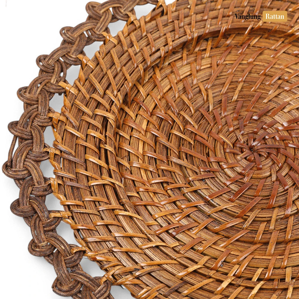 Rattan Export Creative Flower Shape Bamboo Rattan Charger Underplate - REX-UP051012