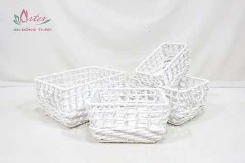 Rattan Export Ecofriendly Water Hyacinth Storage Basket - REX-SD10872A-4WH
