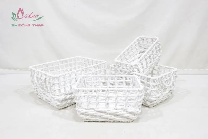 Rattan Export Ecofriendly Water Hyacinth Storage Basket - REX-SD10872A-4WH