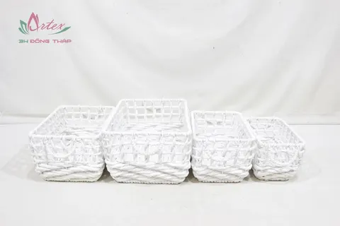 Rattan Export Ecofriendly Water Hyacinth Storage Basket - REX-SD10872A-4WH