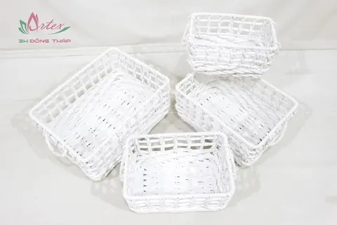 Rattan Export Ecofriendly Water Hyacinth Storage Basket - REX-SD10872A-4WH