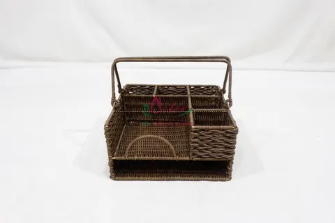 Rattan Export Vietnam Handmade Plastic Rope Tray Factory OEM Wholesale - REX-CH5041A-1BR