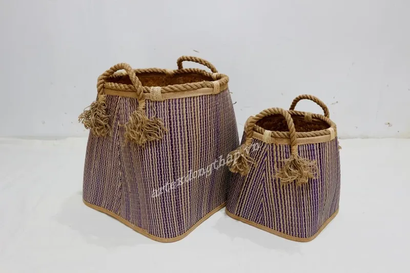 Rattan Export Palm Leaf Basket - REX-BH4513A-2MC