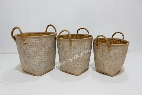 Rattan Export Palm Leaf Basket - REX-BH4518A-3WH