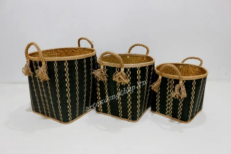 Rattan Export Palm Leaf Basket - REX-BH4531K-3MC